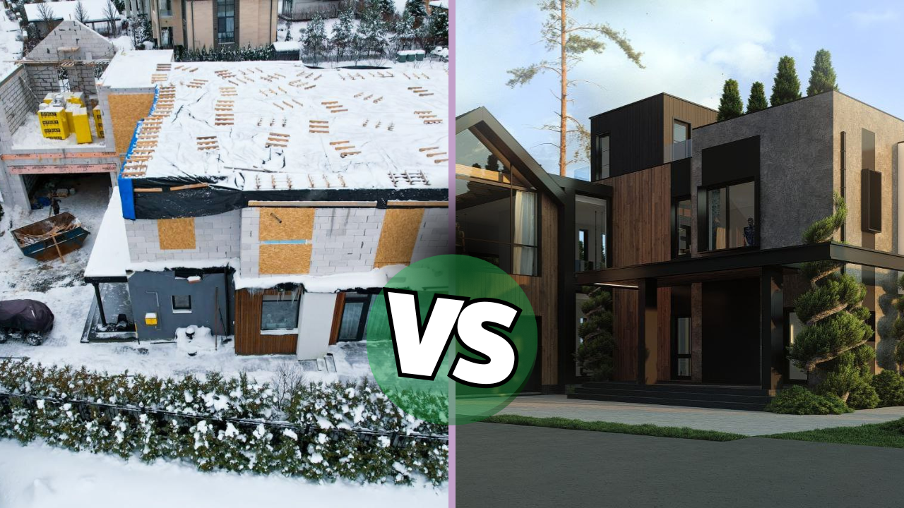 Сравнение: дом из газобетона без отделки и с фасадной облицовкой